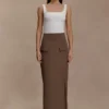 Cassie Column Maxi-rok – Cacaobruin Cassie Column Maxi-rok – Cacaobruin