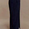 Cassie kolom maxi-rok – marineblauw met krijtstreep Cassie kolom maxi-rok – marineblauw met krijtstreep
