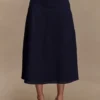 Cecilia Denim A-lijn midirok – Indigoblauw Cecilia Denim A-lijn midirok – Indigoblauw
