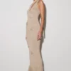 Celestino bloemenprint metallic gebreide maxi-jurk – goud Celestino bloemenprint metallic gebreide maxi-jurk – goud