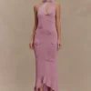 Celestino bloemenprint metallic gebreide maxi-jurk – Roze Celestino bloemenprint metallic gebreide maxi-jurk – Roze