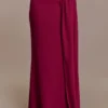 Celina chiffon maxi-rok met overlay – kersenrood Celina chiffon maxi-rok met overlay – kersenrood