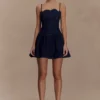 Cheyenne Scallop Denim Mini Jurk – Indigo Blue Cheyenne Scallop Denim Mini Jurk – Indigo Blue