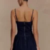 Cheyenne Scallop Denim Mini Jurk – Indigo Blue Cheyenne Scallop Denim Mini Jurk – Indigo Blue