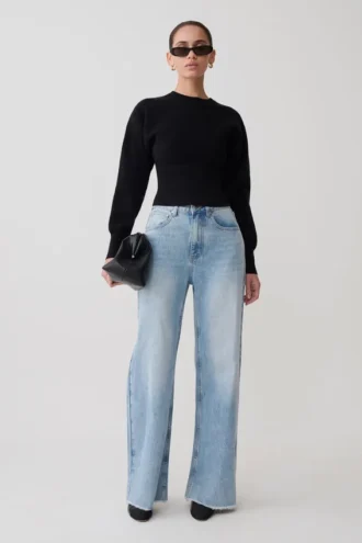 Ciaralee trui met getailleerde taille – Zwart