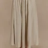 Clarence linnen A-lijn maxi-rok – naturel
