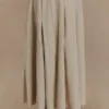 Clarence linnen A-lijn maxi-rok – naturel