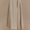 Clarence linnen A-lijn maxi-rok – naturel