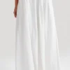 Clarence linnen A-lijn maxi-rok – Wit Clarence linnen A-lijn maxi-rok – Wit