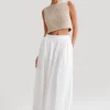 Clarence linnen A-lijn maxi-rok – Wit Clarence linnen A-lijn maxi-rok – Wit