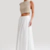 Clarence linnen A-lijn maxi-rok – Wit Clarence linnen A-lijn maxi-rok – Wit