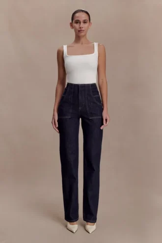Clarrissa High Rise Jeans – Gewassen Indigo Blauw