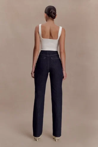 Clarrissa High Rise Jeans – Gewassen Indigo Blauw