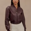 Codi bomberjack van imitatieleer – Merlot Codi bomberjack van imitatieleer – Merlot