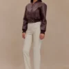 Codi bomberjack van imitatieleer – Merlot Codi bomberjack van imitatieleer – Merlot