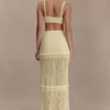 Coleene Pointelle gebreide maxi-rok – Lemon Coleene Pointelle gebreide maxi-rok – Lemon