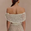 Cordelia off-shoulder gebreide top – ivoor Cordelia off-shoulder gebreide top – ivoor