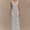 Cornelia bloemenprint doorschijnende maxi-jurk – ivoor Cornelia bloemenprint doorschijnende maxi-jurk – ivoor