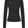 Culver gedrapeerde top met gedraaide brei – Zwart Culver gedrapeerde top met gedraaide brei – Zwart