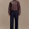 Curtis bomberjack van imitatieleer – donkerbruin Curtis bomberjack van imitatieleer – donkerbruin