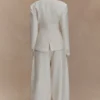 Cyrene linnen broek met wijde pijpen – Oat Marle Cyrene linnen broek met wijde pijpen – Oat Marle