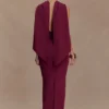 Darby gebreide sjaal-maxi-jurk – Merlot