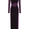 Davina fluwelen en mesh maxi-jurk – paars
