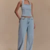 Dayna Denim Haltertop – Lichtblauw Dayna Denim Haltertop – Lichtblauw