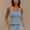 Dayna Denim Haltertop – Lichtblauw Dayna Denim Haltertop – Lichtblauw