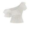 Debbie One Shoulder Bubble Top – Wit Debbie One Shoulder Bubble Top – Wit