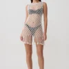 Devlin mini-jurk met macramé-kwastjes – ivoor