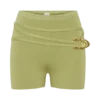 Dimitri mini-gebreide Shorts met riem – licht olijfgroen Dimitri mini-gebreide Shorts met riem – licht olijfgroen