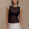 Dollie doorschijnende gebreide tanktop – Zwart Dollie doorschijnende gebreide tanktop – Zwart