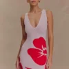 Dorothy gebreide mini-jurk met print – rode Deco Fleur-print Dorothy gebreide mini-jurk met print – rode Deco Fleur-print