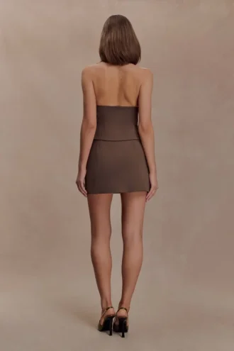 Effy Suiting minirok – Cacaobruin
