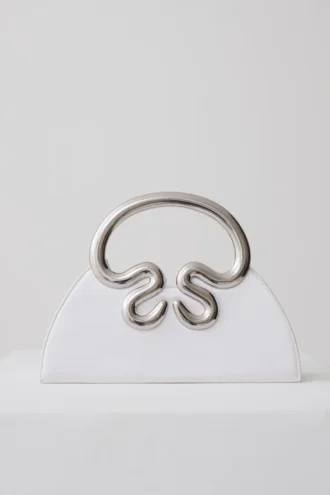 Elianne satijnen frame-clutch – Wit