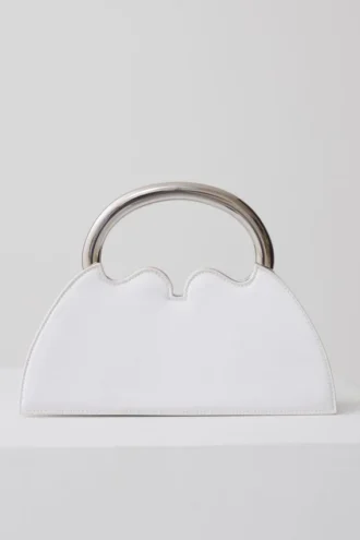 Elianne satijnen frame-clutch – Wit