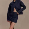 Ellie Denim minirok – gewassen indigoblauw