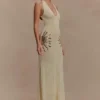 Ellington gebreide maxi-jurk met pailletten – ivoor Ellington gebreide maxi-jurk met pailletten – ivoor