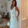 Ellington gebreide maxi-jurk met pailletten – Lagoon Ellington gebreide maxi-jurk met pailletten – Lagoon