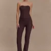 Elodie strapless gebreide top met cups – Chocolade Elodie strapless gebreide top met cups – Chocolade