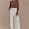 Elsie bodysuit met schoudervullingen – Chocoladebruin Elsie bodysuit met schoudervullingen – Chocoladebruin