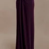 Erina Slinky gerimpelde maxi-rok met hardware – Aubergine