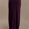 Erina Slinky gerimpelde maxi-rok met hardware – Aubergine