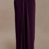 Erina Slinky gerimpelde maxi-rok met hardware – Aubergine