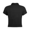 Eris top met hoge hals van scuba-jersey – Zwart
