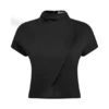 Eris top met hoge hals van scuba-jersey – Zwart