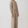 Evan gebreide broek met wijde pijpen – Beige gemêleerd Evan gebreide broek met wijde pijpen – Beige gemêleerd