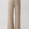 Evan gebreide broek met wijde pijpen – Beige gemêleerd Evan gebreide broek met wijde pijpen – Beige gemêleerd