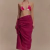 Evie katoenen sarong – Wijnrood Evie katoenen sarong – Wijnrood